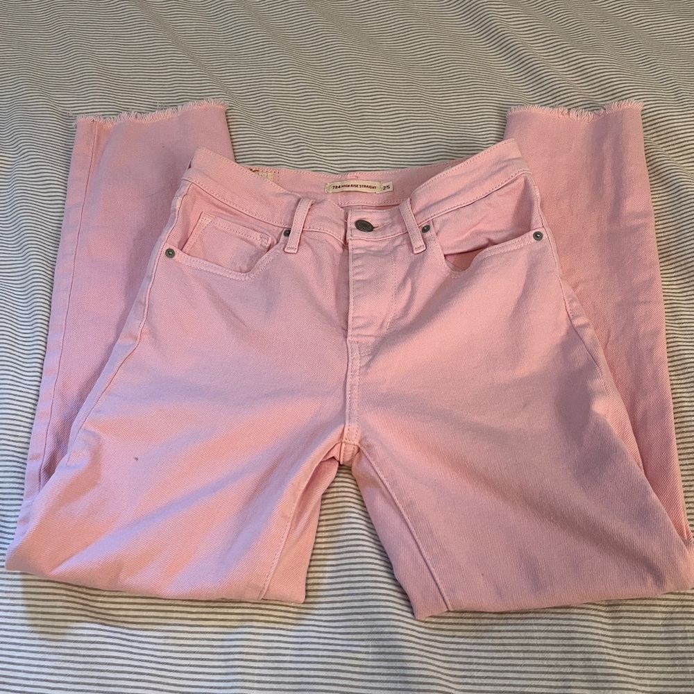 Levi's 724 Pink High Rise Straight Women Jeans